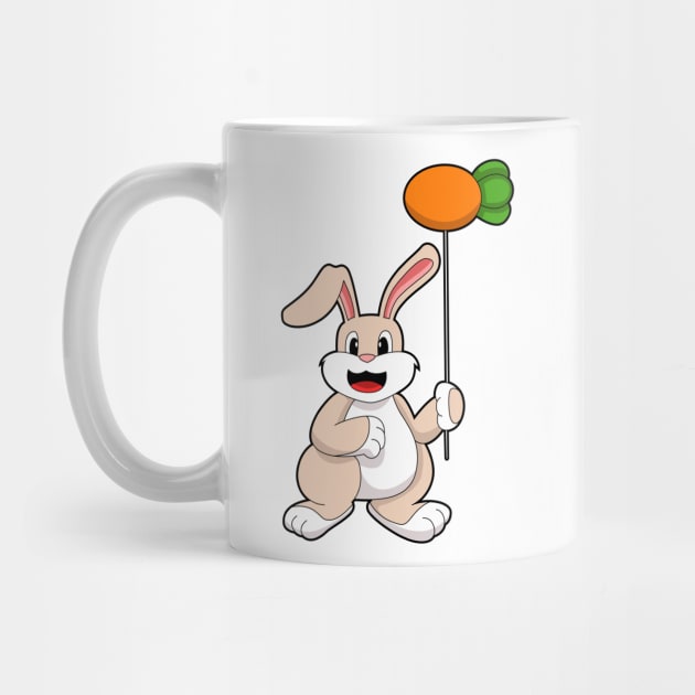 Rabbit with Carrot as Balloon by Markus Schnabel